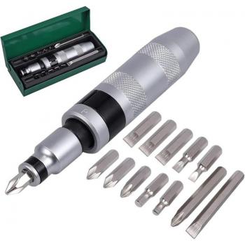 Set Tournevis à Frappement 13 pièces – Embouts Impact 1/2 pour Usages Lourdes en Croix Hexagonale