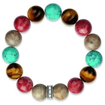 Thomas Sabo Silberschmuck: Herren‑Armband „Rebel“ mit Jasper‑Details, 16 cm