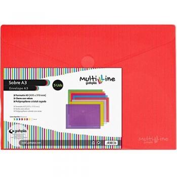 Dossiers A5 Velcro multicolores, en PP, paquet de 8