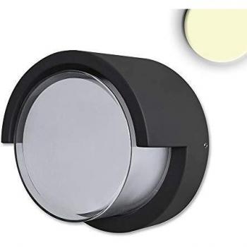 Runde LED Wandleuchte 6W, IP54, sandschwarz, warmweiß