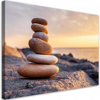 Lienzo Decorativo: Piedras Zen Naranjas 60x40