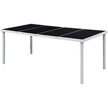 Meuble de Terrasse 190x90x74 cm Noir Acier