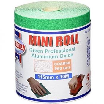 Faithfull FAIAR1060G Aluminium Oxide Sanding Paper Roll Green 115mm x 10m 60G