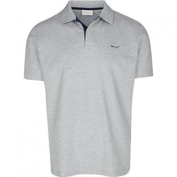 Polo de hombre Gant outlet, modelo 2024, piqué gris con contraste
