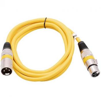 Cavo DMX 2m XLR Maschio-Femmina 3 Poli Giallo per Impianto Illuminazione