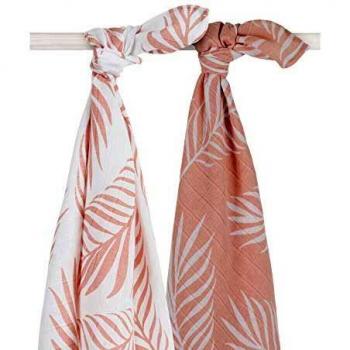 Hydroprofil‑Tücher Jollein Natur, 115 x115 cm – Pale Pink (2er Pack)