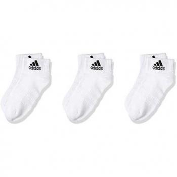 Adidas Unisex-Child Light Ankle 3pp Fitness Socks, White/White/White, M