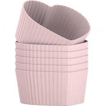 Creative Pink Flower Cupcake Silicones – Set of 12