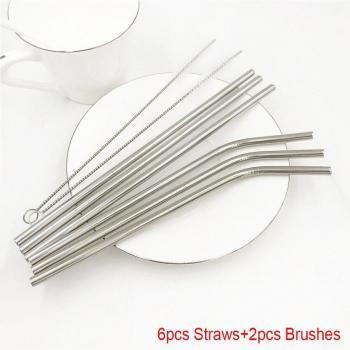 16cm Kids Reusable Drinking Straw with Cleaner Brush
