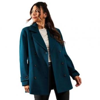 Wallis Teal Double-Breasted Military Blazer