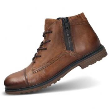 Bottines Bugatti à Lacets Cognac Marron