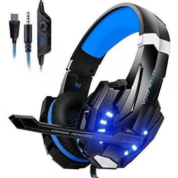 Auriculares Gaming Casco Estéreo Micrófono Luz LED Bajo Ruido
