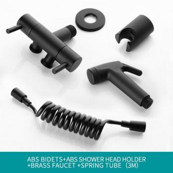 Wall-Mounted Faucet with Bidet Shower and Spring Hose
