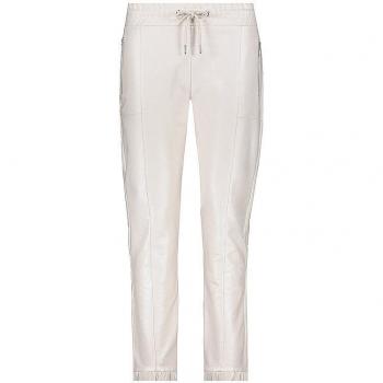 Monari Cremefarbene Lederimitat-Hose, Größe 38