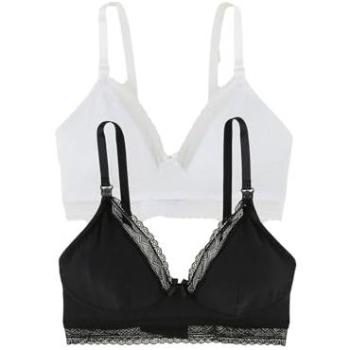 Wireless Nursing Bra (UK 36B) – Organic Cotton Black