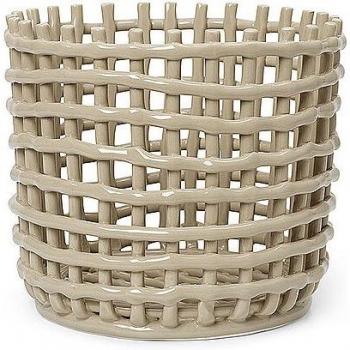 Corbeille céramique ronde beige Ø 23,5 cm Ferm Living
