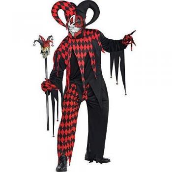 Amscan Krazed Jester Herren‑Kostüm, Mittelgroß / Lang (M)