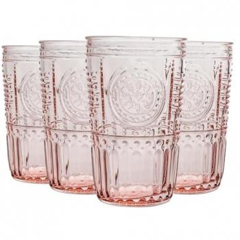 Bormioli Rocco Romantic Highball Glasses Pink 475ml