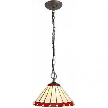 Lustre rouge Tiffany Calais 58 cm avec 3 ampoules