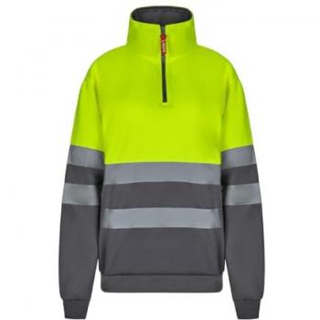Sudadera de alta visibilidad bicolor con cremallera Velilla 3XL gris/amarillo flúor