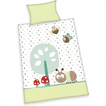 Jana Bienen Herde 2485203063 Kinderbettwäsche Set – Kopfkissenbezug 40×60 cm, Bettbezug 100×135 cm, Renforce MCU