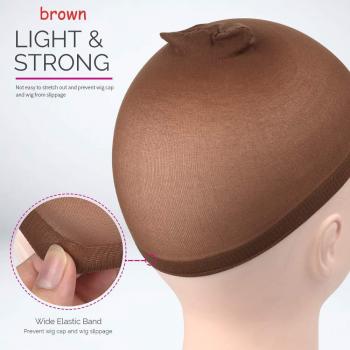 Gorro de Malla para Peluca Deluxe 8 Piezas (4 Bolsas) Negro, Marrón y Beige