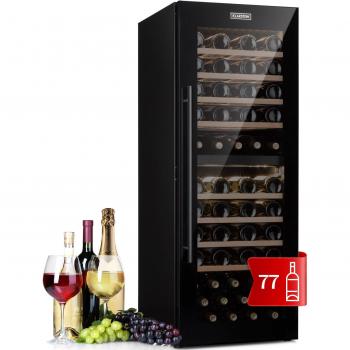 Klarstein Barossa 77 Duo 2-Zone Wine Chiller 191L for 77 Bottles Touch LED Black