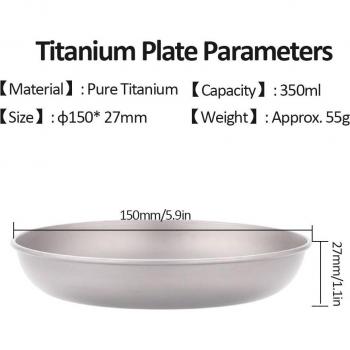 Lixada Ultralight Titanium Picnic Plate