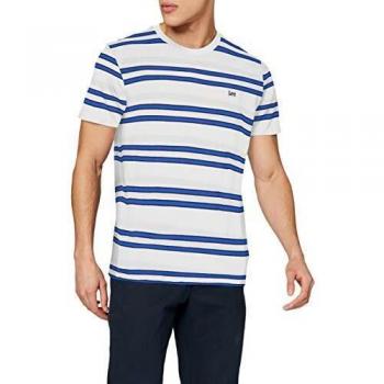 Camiseta Lee Rayas Básica, Ecru, XL para Hombre
