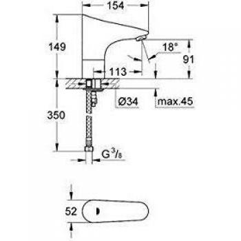 Europlus E lavabo sin mezclador y pila