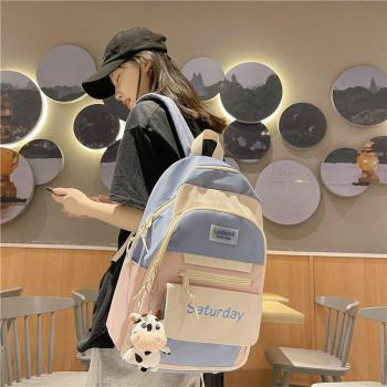 2022 Kawaii Women’s Backpack Multi‑color Mochilas Para Mujer for Teenage Girls Cute Schoolbag Korean Travel Rucksack Canvas Bag