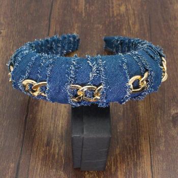 Tour de Chevelure Bleu Denim à Chaîne