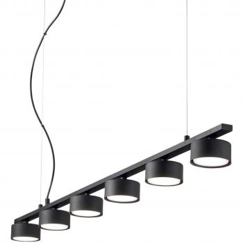 Indoor Lighting Fixture with 6 Lights (Black, Linear Pendant)
