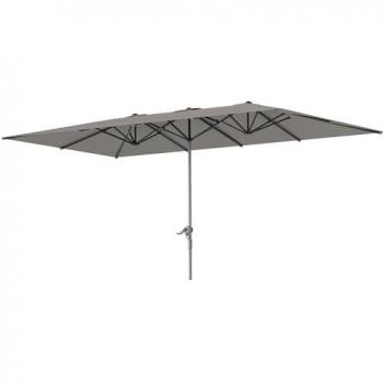 Parasol de jardin gris foncé 200 g/m² avec ouverture manivelle