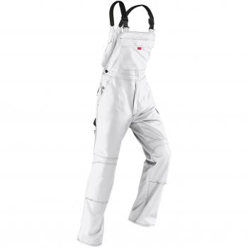 Kübler Latzhose in Weiß, Mittelgrau Farbgebung – professionelle Arbeitshose für Handwerker