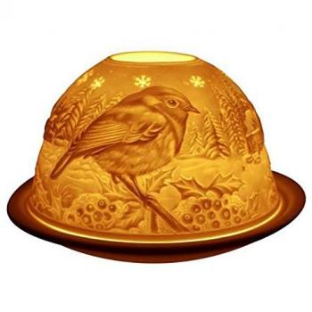 Robin Lithophane Tealight Holder by Light-Glow