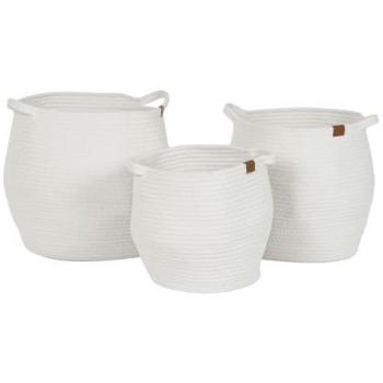 Trio Panier Interieur Moderne Blanc – Home Espirit 34×34×34 cm