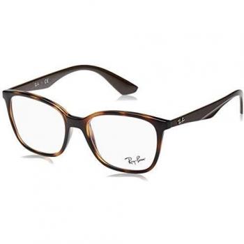 Shiny Havana Ray-Ban RB7066 5577 Unisex Square Sunglasses in the Color Havana