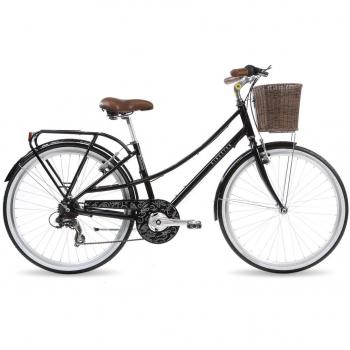 Kingston Primrose Women's Classic Bicycle 7 Speed 26 Inch Wheel Black Silver