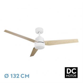 Ventilateur Blanc/Bois avec Minuterie et 3 Températures