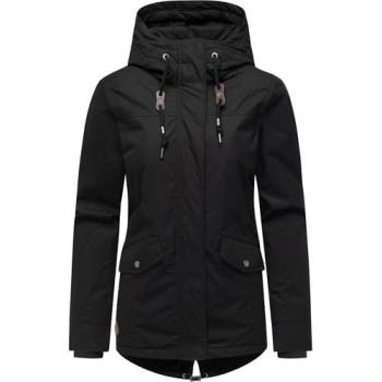 RAGWEAR Parker Warm Kapuzenparka – Damen, XS (34), Schwarz