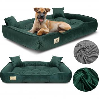 Grey Battleship Velvet Bed for Dogs & Cats M 75×65 cm