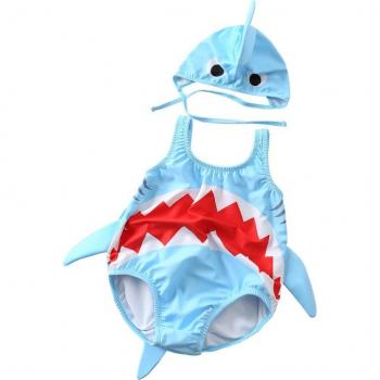 Kids Shark One-Piece Swim Suit