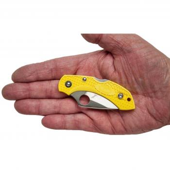Spyderco C28SYL2 : couteau Dragonfly 2 Salt, couleur jaune, dents visibles