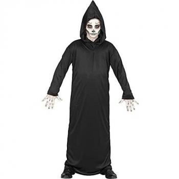 Magni Kids Sensenmann-Kostüm – Kapuze, schwarze Robe, 140 cm