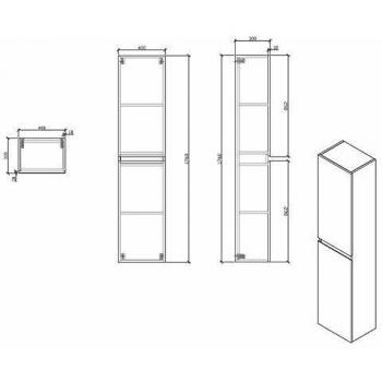 Armadio colonna Verona 176 cm laccato bianco