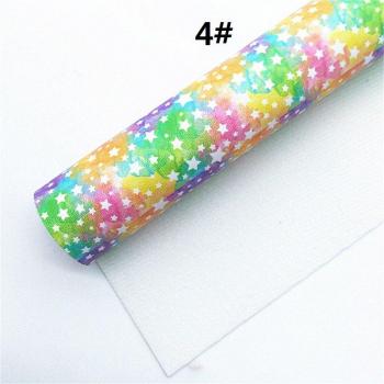 Hojas de tela de vinilo con diseño de arcoíris y estrellas 21x29cm