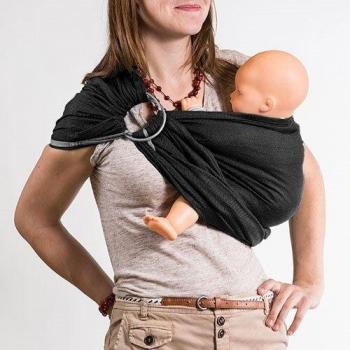 Néobulle Écharpe de portage sans nœud Sling tissé Noir
