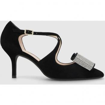 Zapatos de mujer Lodi en ante negro con destellos de cristales