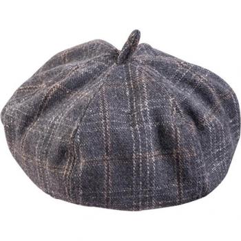 Casual Plaid Octagonal Beret Hat